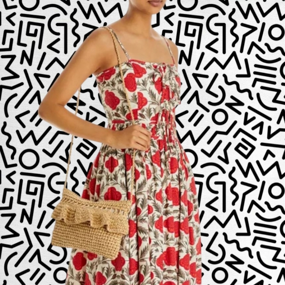 Bloomingdales gypsy raffia purse